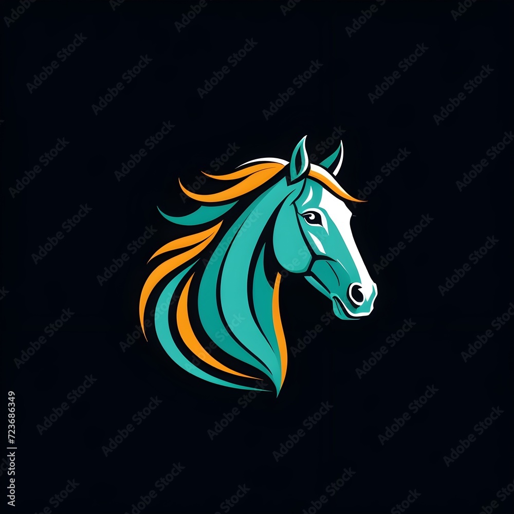 Fototapeta premium Flat Vector Horse Logo Design