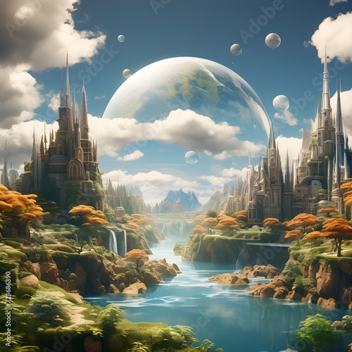 panorama of the city Generative AI