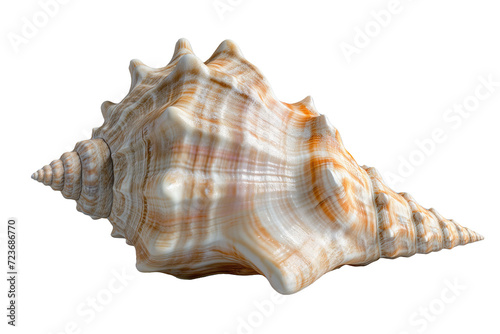 beach conch seashell on transparent background