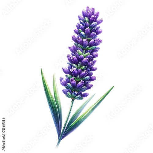 Vibrant Watercolor Lavender - Isolated Transparent Design