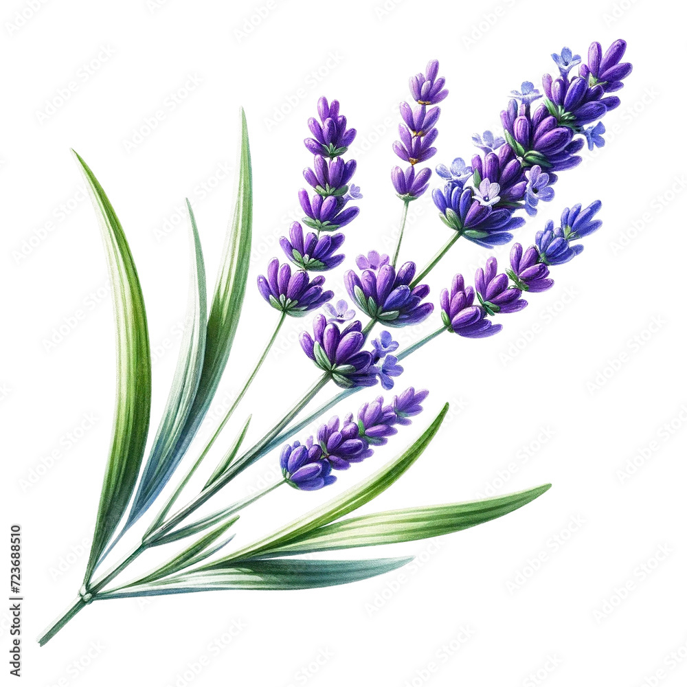 Fototapeta premium Vibrant Watercolor Lavender - Isolated Transparent Design