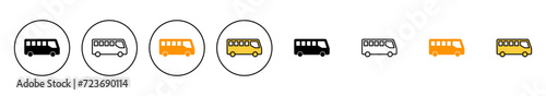 Bus icon set vector. bus sign and symbol. transport symbol