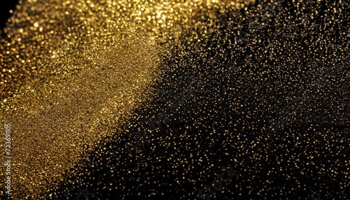 Gold glitter over black background