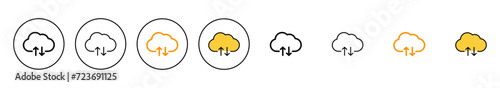 Cloud icon set vector. cloud sign and symbol