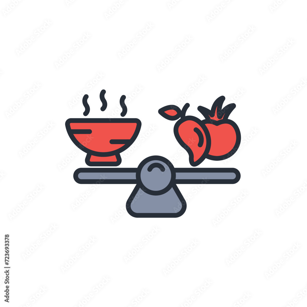 Balanced Diet icon. vector.Editable stroke.linear style sign for use web design,logo.Symbol illustration. Balanced Diet icon. vector.Editable stroke.linear style sign for use web design,logo.Symbol illustration.
