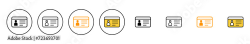 License icon set vector. ID card icon. driver license, staff identification card