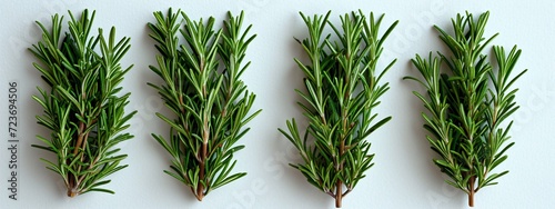 Freshly Cut Rosemary Branches Generative AI photo