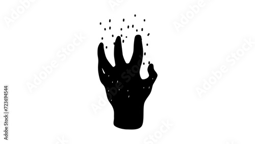 itch symbol, black isolated silhouette photo