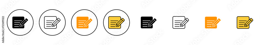 Note icon set vector. notepad sign and symbol Note icon set vector. notepad sign and symbol