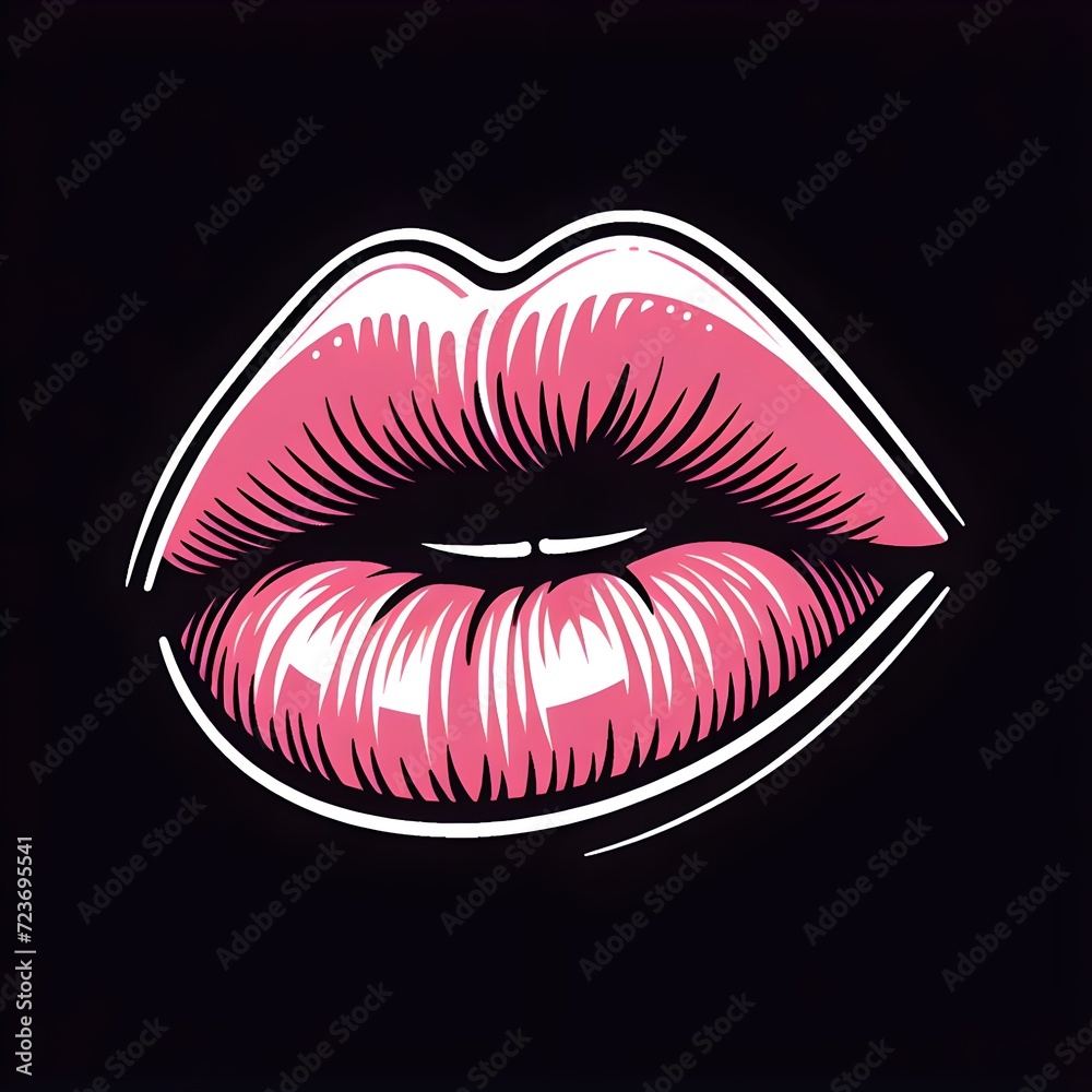 Abstract Digital Art Illustration of Stylized Lips in a Contemporary Design Abstract Digital Art Illustration of Stylized Lips in a Contemporary Design