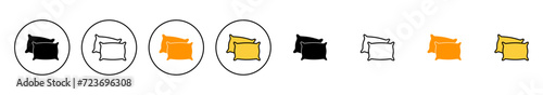 Pillow icon set vector. Pillow sign and symbol. Comfortable fluffy pillow