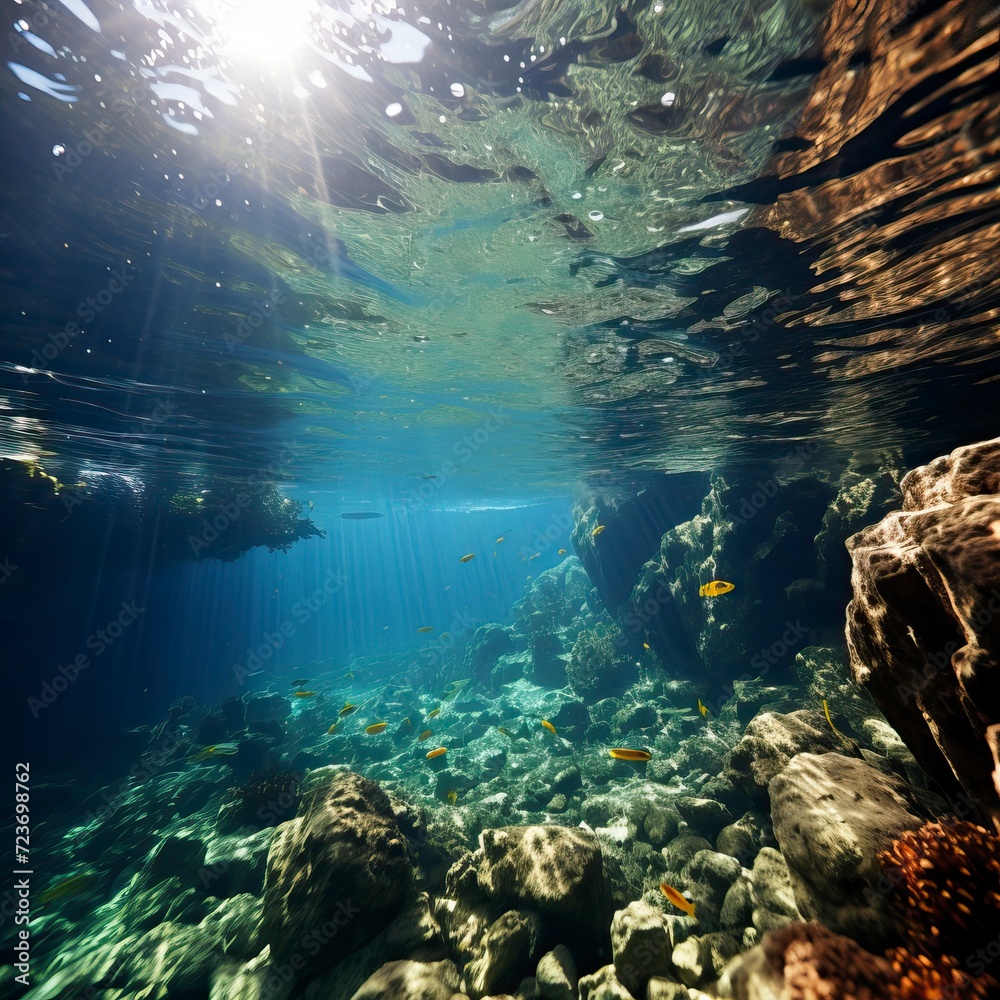 Fototapeta premium Underwater Fantasy world Beauty of creatures, Underwater Beauty, Fantasy World 