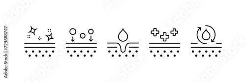 Membrane icons set. Linear style. Vector icons