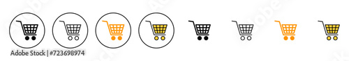 Shopping icon set vector. Shopping cart sign and symbol. Trolley icon