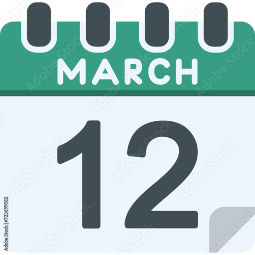 12 March Vector Icon Design