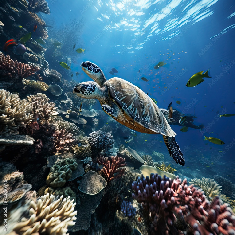 Obraz premium Underwater Fantasy world Beauty of creatures, Underwater Beauty, Fantasy World 
