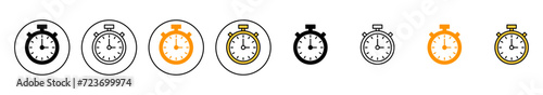 stopwatch icon set vector. Timer sign and symbol. Countdown icon. Period of time