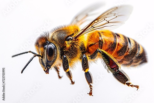Bee-autiful Honeycomb: A Sweet Snap of a Busy Bee Generative AI