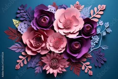 international women's day background. 8 march background of purple flowers. Flat lay arrangement with feminine elements and copy space © Sabina Gahramanova