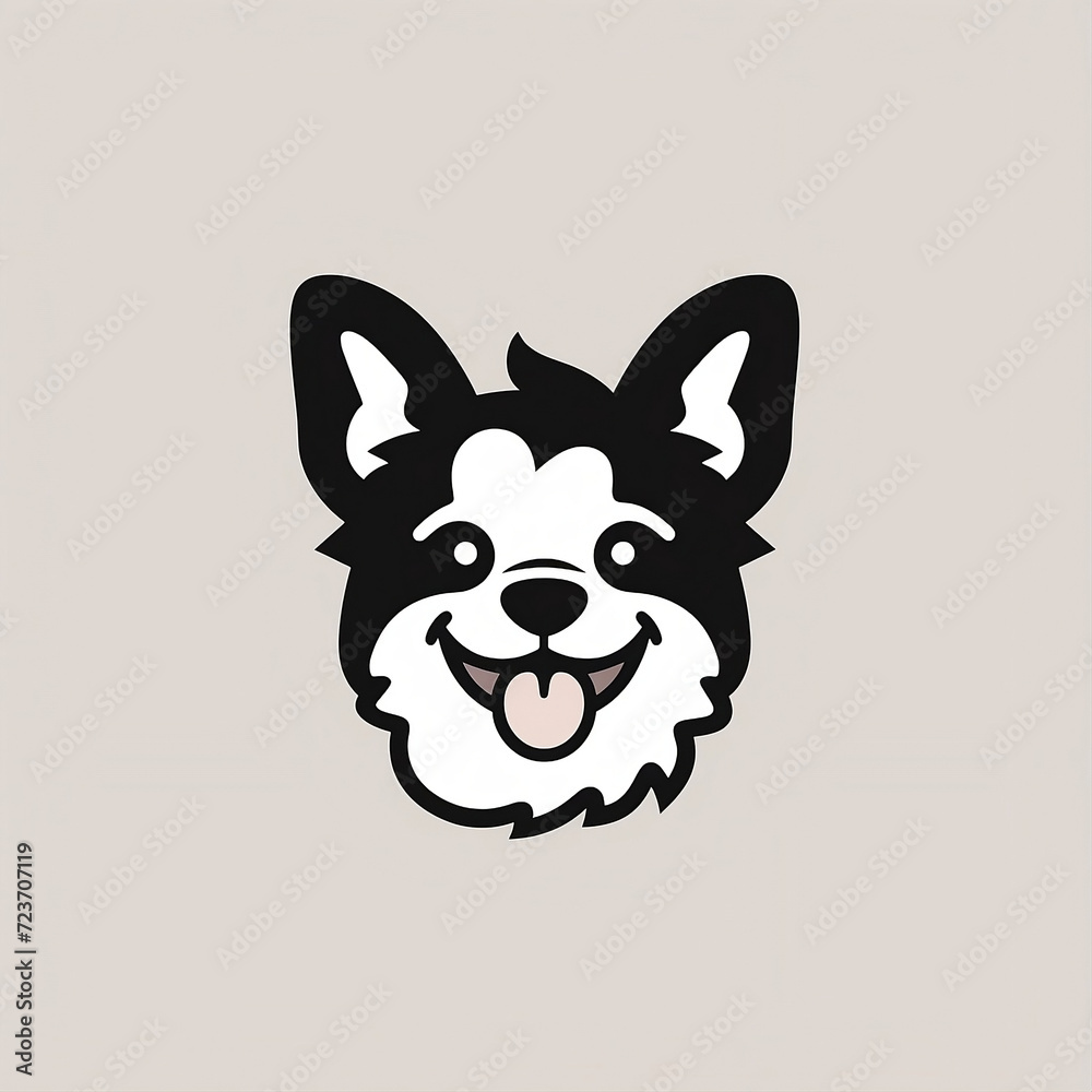 illustration of a dog logo black and white illustration of a dog logo black and white