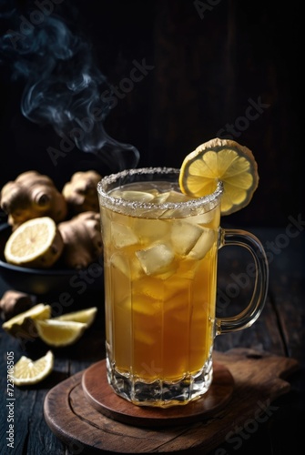 A popular ginger-based drink made by steeping fresh ginger in hot water  sometimes sweetened with sugar or honey