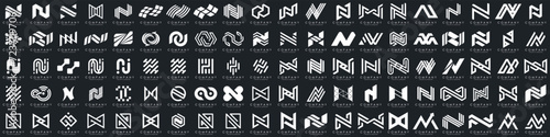 collection abstract letter N logo design. modern logotype N design with white color. vector illustration