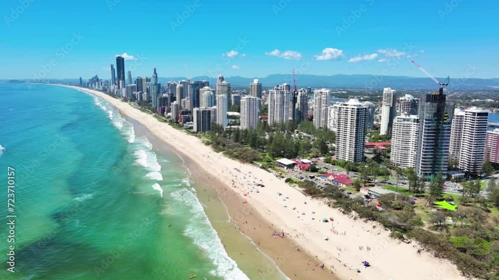 Gold Coast, Australia: Aerial view of skyscraper skyline of famous resort city on east coast of Queensland, Surfers Paradise Beach and Pacific Ocean
Gold Coast, Australia: Aerial view of skyscraper skyline of famous resort city on east coast of Queensland, Surfers Paradise Beach and Pacific Ocean