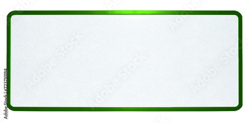 Plaque d’immatriculation vierge de tout marquage, bordure verte photo