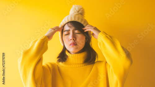 頭痛をアピールする女性 © Hitomi
