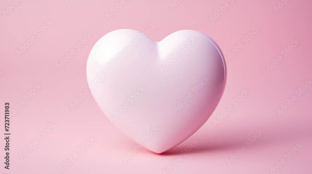 white heart-shaped object adorns a gentle pink background, offering a serene and delightful visual composition.