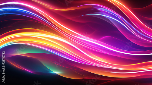 Glowing Lines of Motion in Colorful Abstract Space