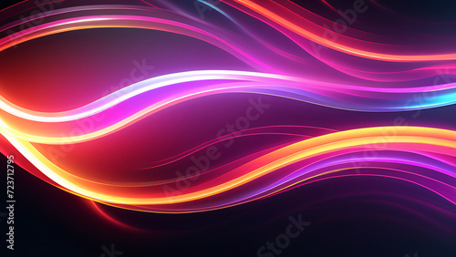 Glowing Lines of Motion in Colorful Abstract Space