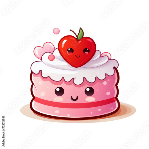 cake with strawberry clipart