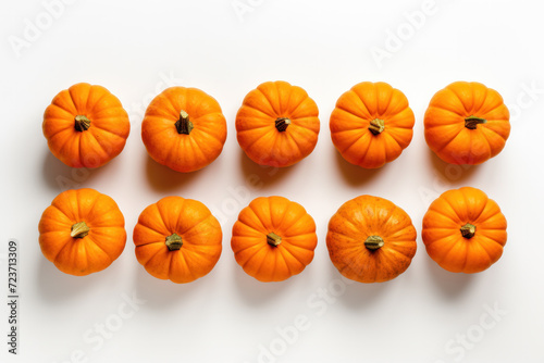 Pumpkins isolated over white background.