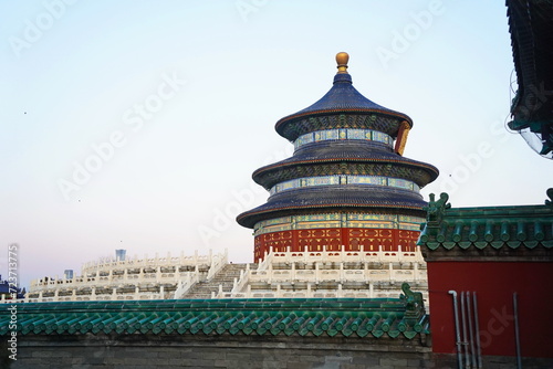 Tiantan Sky Temple in the evening. A traditional Chinese complex.