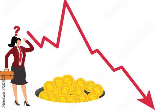 Bad News, Currency, Finance, Mistake, Stock Market Crash, Accidents and Disasters, Businesswoman,