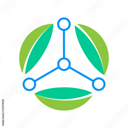 Biodegradable polymers green vector logo icon emblem - eco friendly plastic products