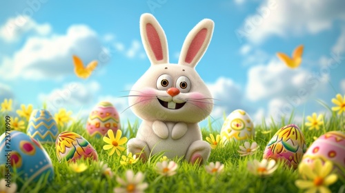Easter, cartoon style,3d, generated with AI