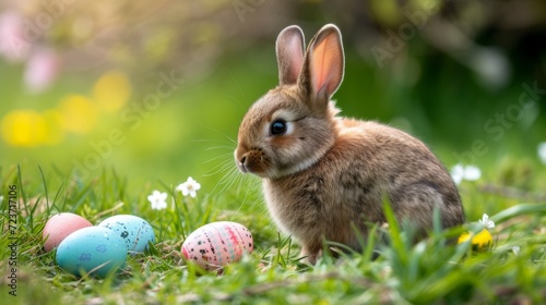 rabbit with easter eggs, generated with AI