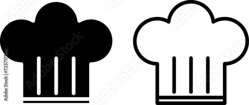 chef hat icon, sign, or symbol in glyph and line style isolated on transparent background. Vector illustration