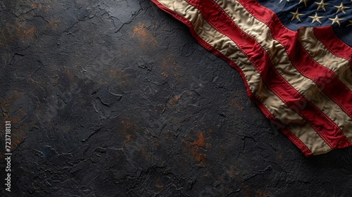Faded Flag on Rusty Surface: A Tribute to American History Generative AI