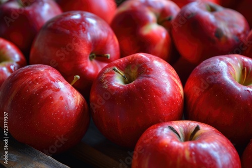 Ripe Red Apples From the Orchards: A Taste of Summer Harvest on Display