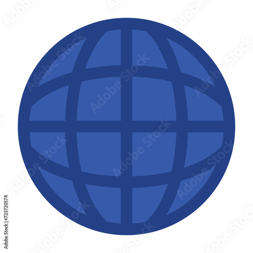 Basic internet globe grid flat vector