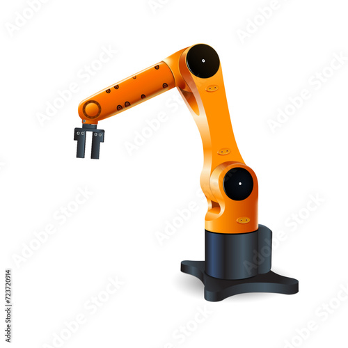 Robotized hand manipulator Realistic vector isolated on a white background