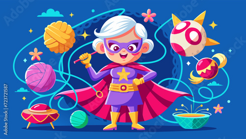 A superhero grandma with extraordinary knitting skills saving the world from yarn-based villains
