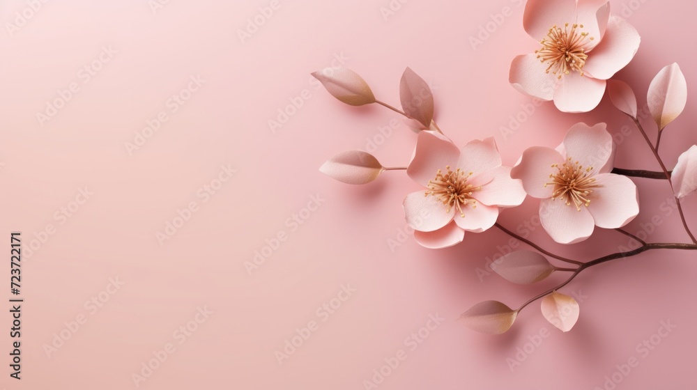 International women's day poster with composition of spring pink flowers International women's day poster with composition of spring pink flowers