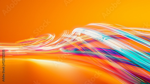 Vibrant and Energetic Movement on Orange Background. Dynamic and Creative Concept with Bright Colors and Motion