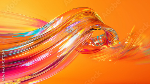 Vibrant and Energetic Movement on Orange Background. Dynamic and Creative Concept with Bright Colors and Motion