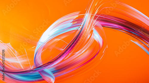 Vibrant and Energetic Movement on Orange Background. Dynamic and Creative Concept with Bright Colors and Motion