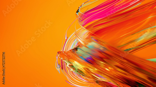 Vibrant and Energetic Movement on Orange Background. Dynamic and Creative Concept with Bright Colors and Motion